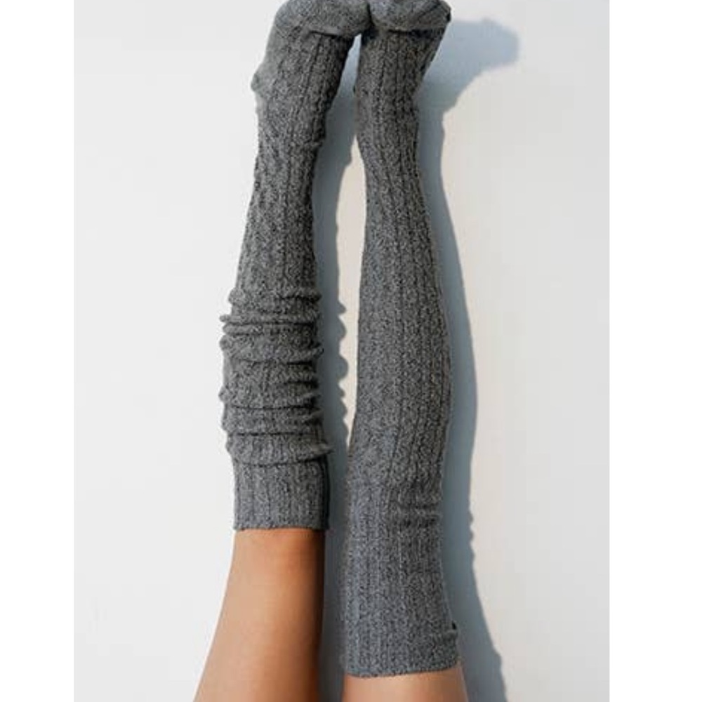 LAST PAIR* Blue colorblock Anthropologie Cable Knit Thigh Highs - Picture 10 of 16
